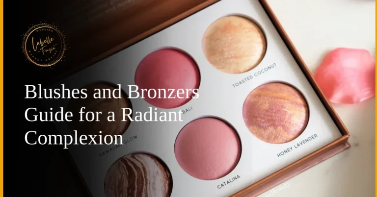 A palette featuring blushes and bronzers in warm and glowing tones.