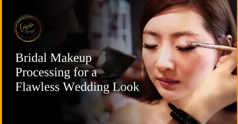 Bride receiving professional makeup for a flawless wedding look.