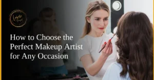 A makeup artist applying lipstick to a client in a well-lit studio, symbolizing professionalism and skill.