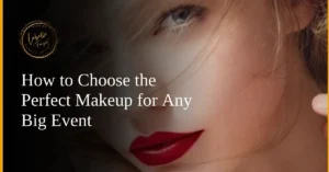A close-up of a woman with flawless makeup, featuring bold red lips, ideal for big events.