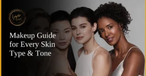 A group of diverse women with varying skin tones, highlighting makeup techniques tailored to every complexion.