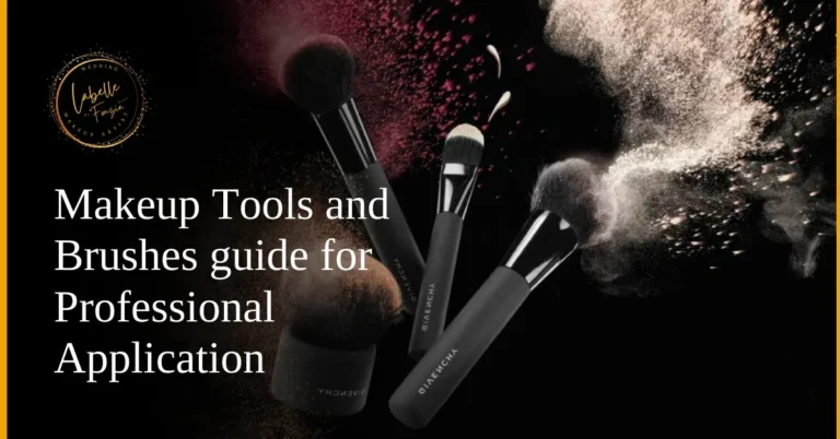 High-quality makeup brushes and tools displayed with a burst of makeup powder, emphasizing professional application.