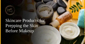 Natural skincare products, including creams, oils, and spa accessories, ideal for preparing skin for makeup.